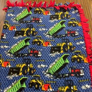 Construction Vehicle Themed Fleece Blanket